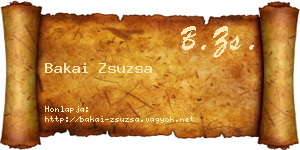 Bakai Zsuzsa névjegykártya